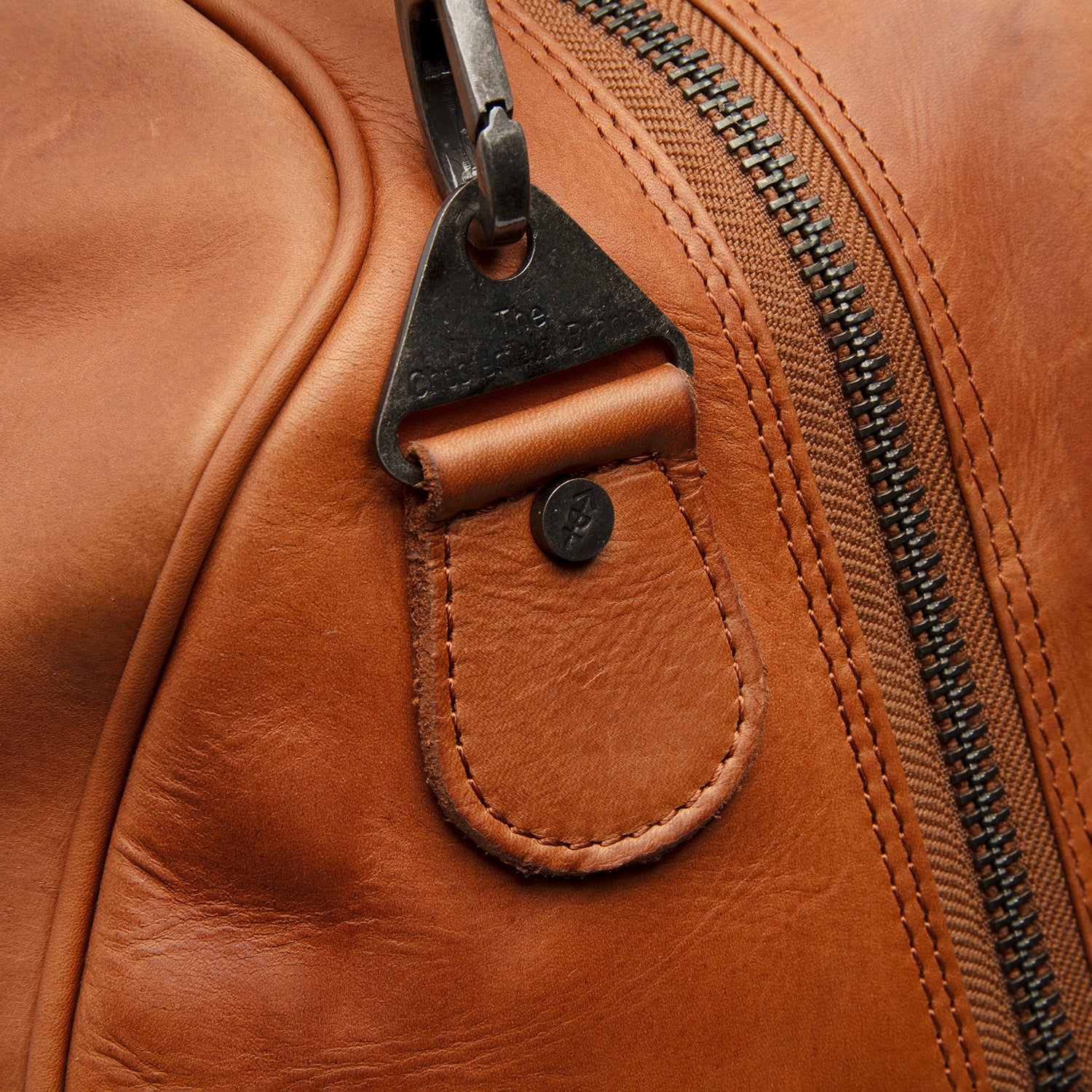 Leather Travel Bag Cognac William - Image 4