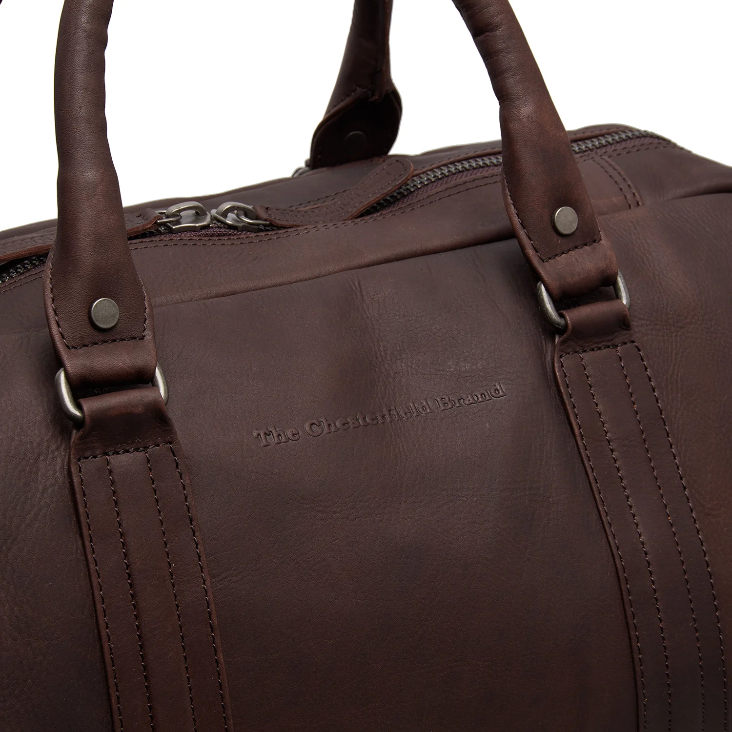 Leather Travel Bag Brown Perth - Image 3