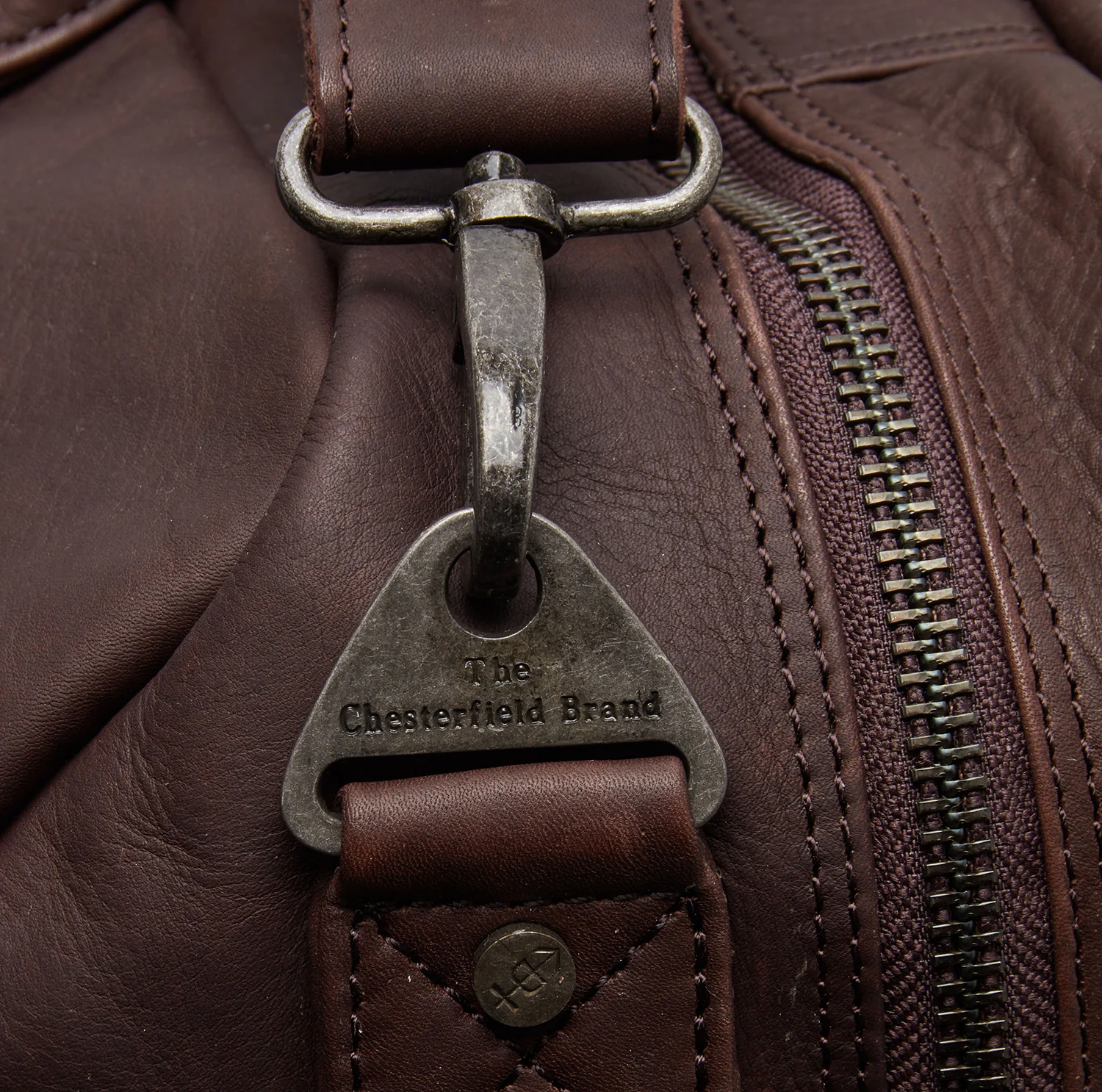 Leather Travel Bag Brown Perth - Image 4