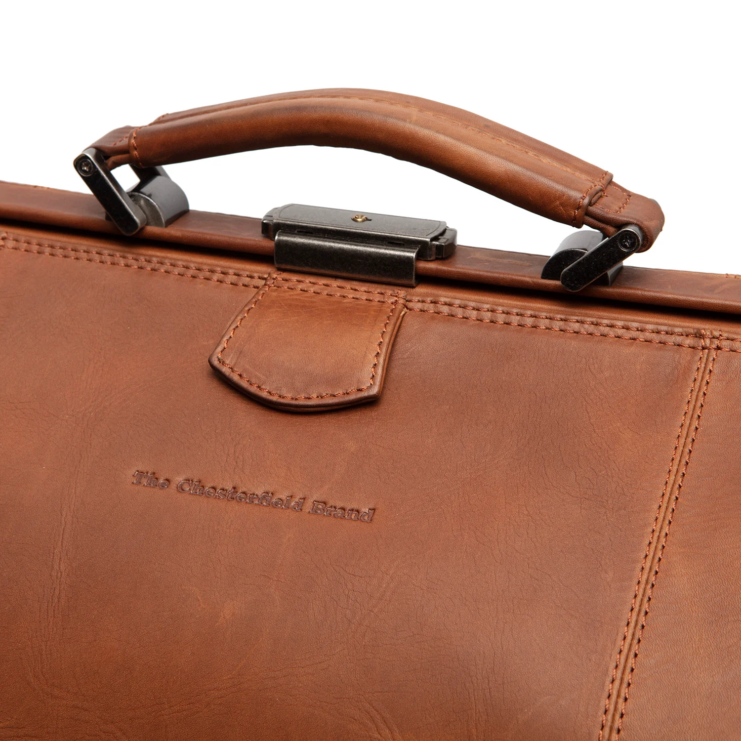 Leather Travel Bag Cognac Corfu - Image 3