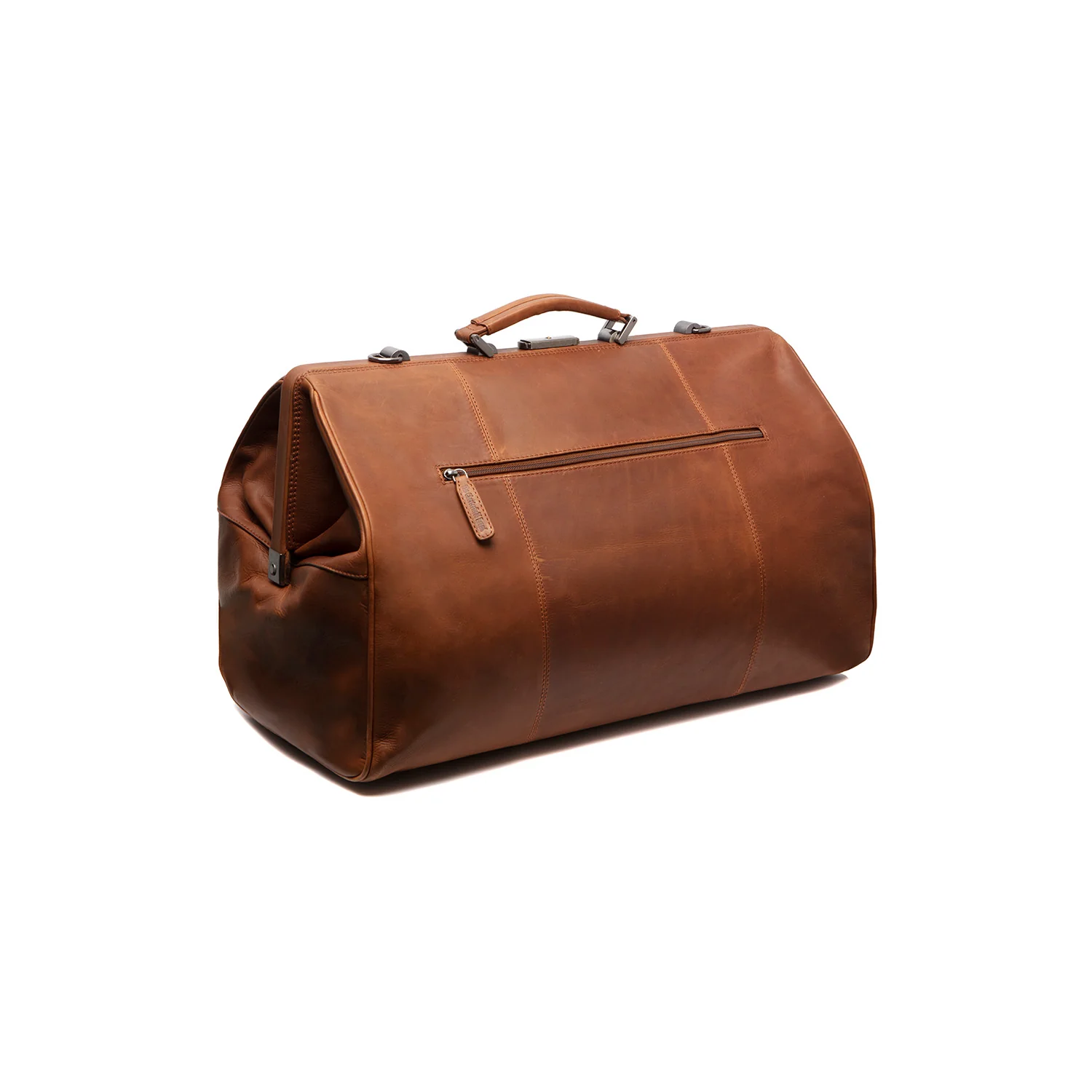 Leather Travel Bag Cognac Corfu - Image 6