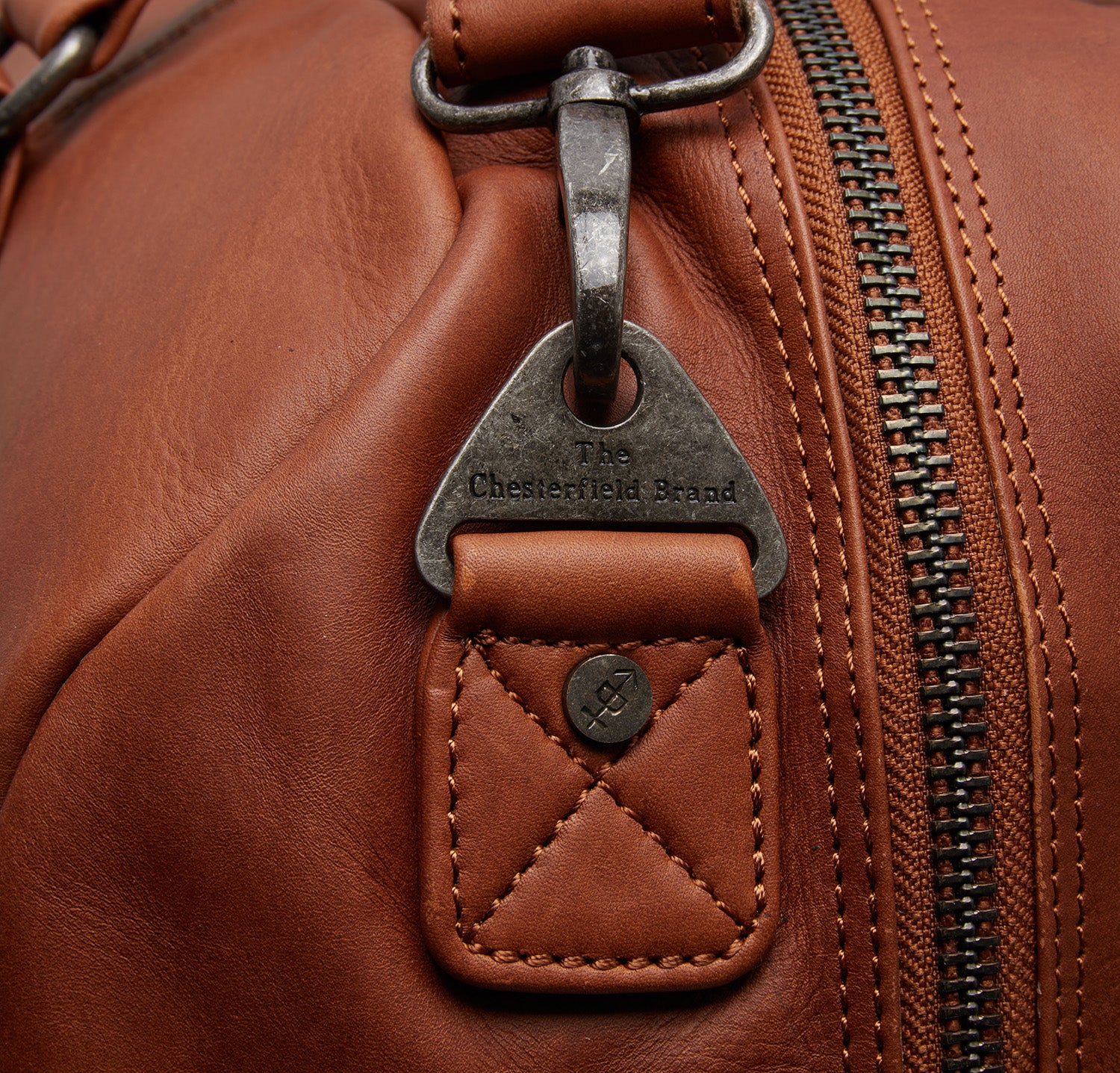 Leather Travel Bag Cognac Perth - Image 4