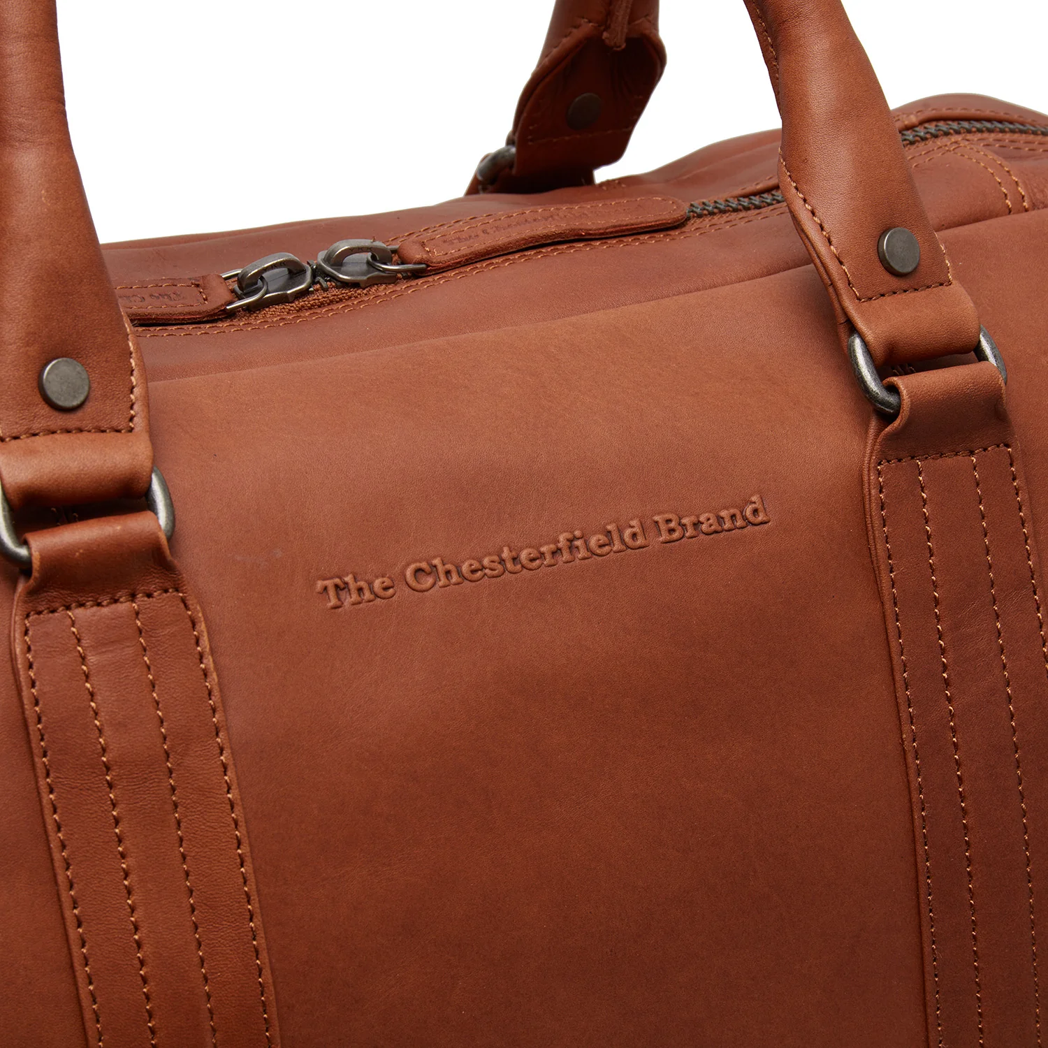 Leather Travel Bag Cognac Perth - Image 5