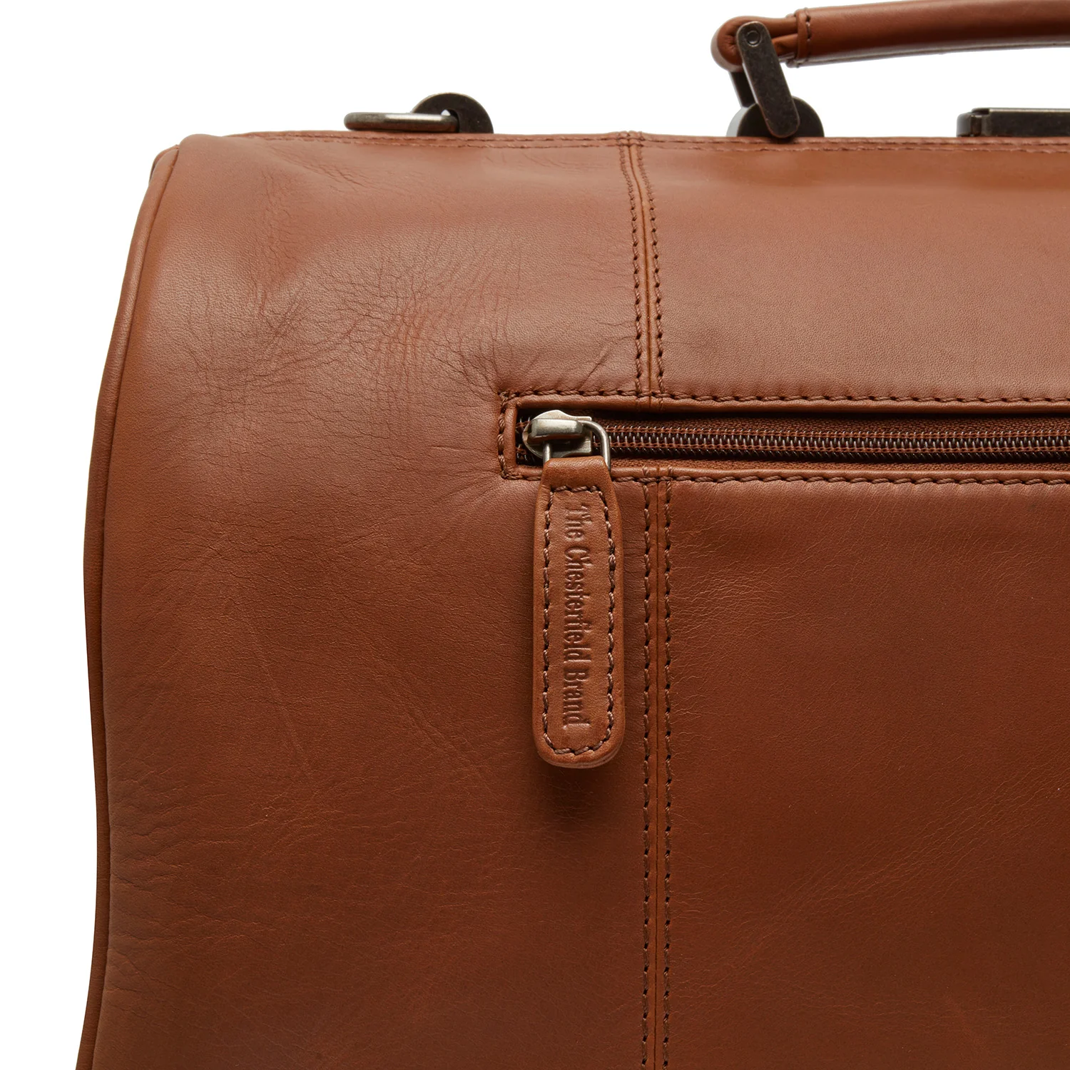 Leather Travel Bag Cognac Texel - Image 3