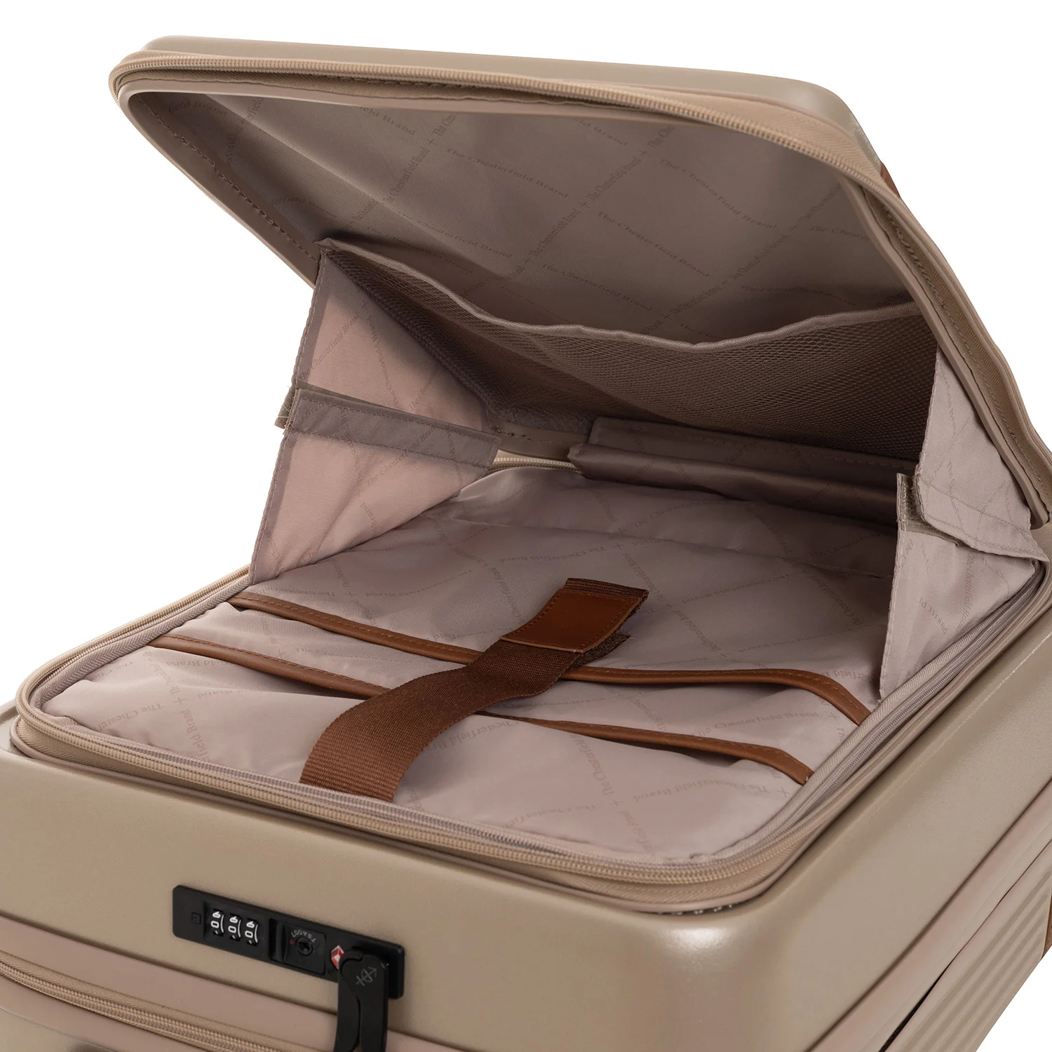 Hand Luggage Suitcase Front Pocket Champagne Zuna - Image 6