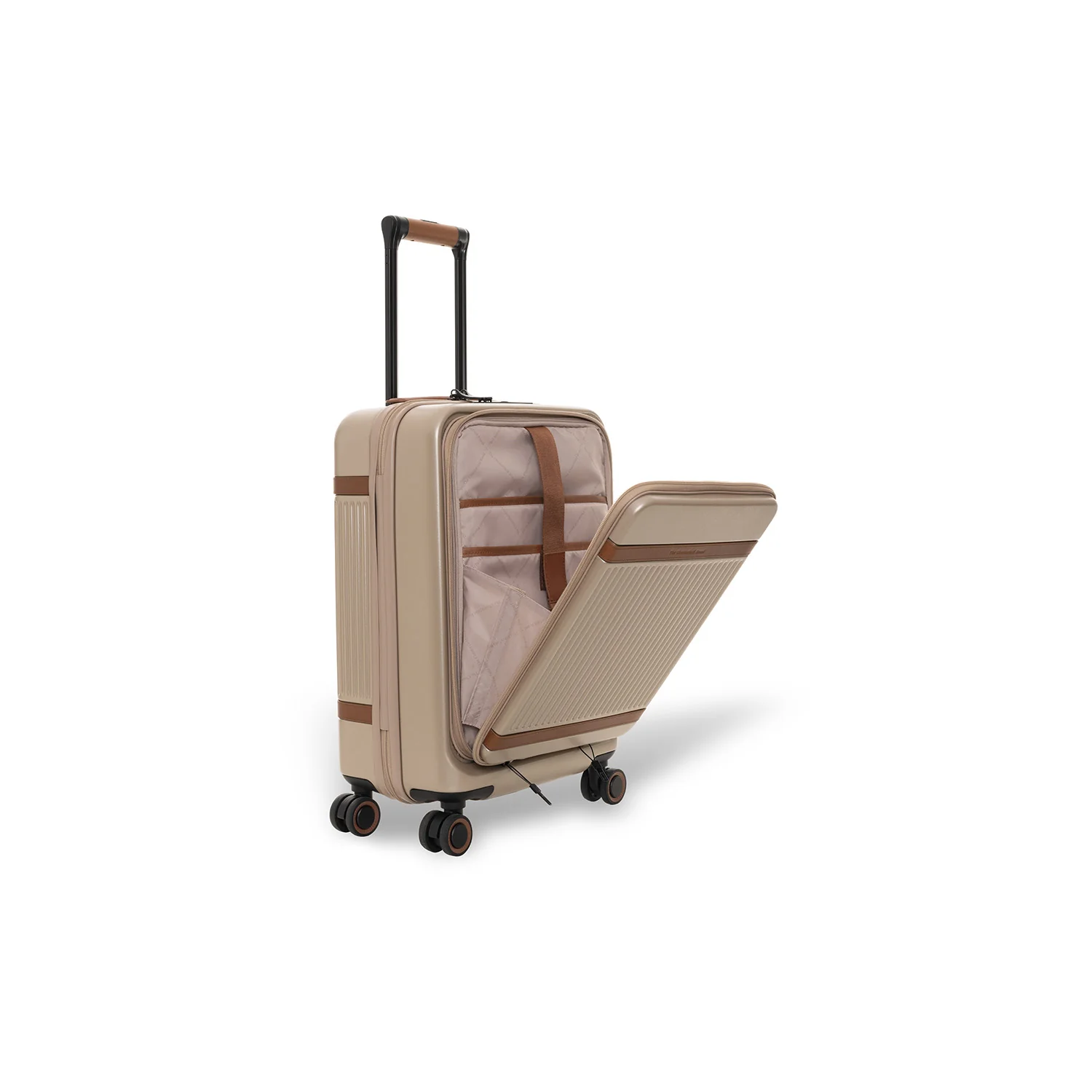 Suitcase Set Front Pocket Champagne Zuna - Image 3